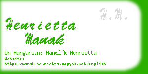 henrietta manak business card